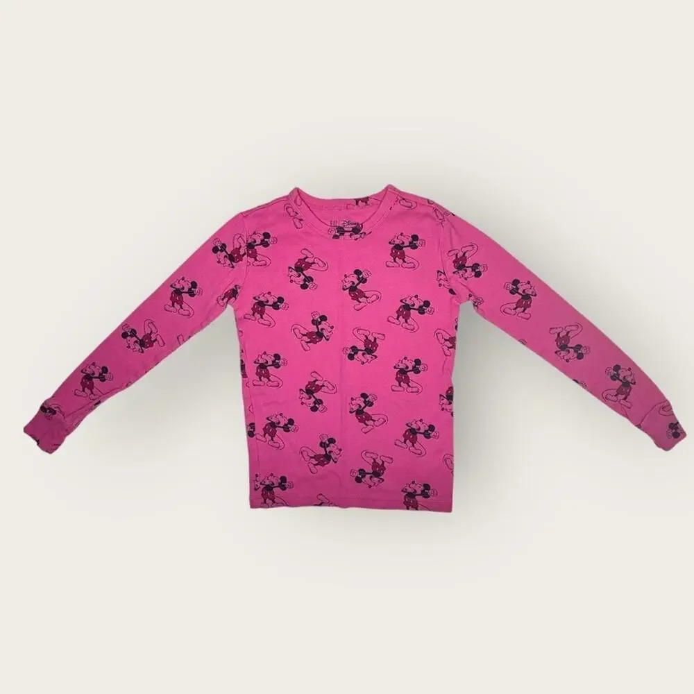 Gap Kids | Disney Mickey Mouse Long-Sleeve Pajama Top | Pink | Size 8